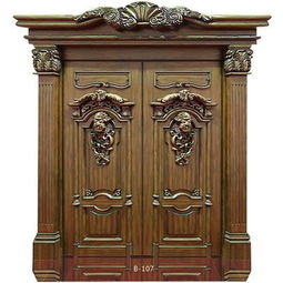 精品雕花原木門 展志門業